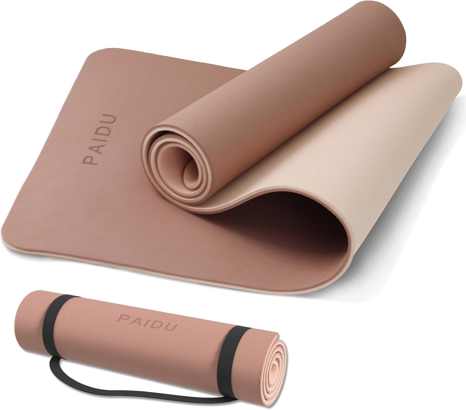 PAIDU Yoga Mat Non Slip Anti-tear,extra thick-2/5 inch(10MM)High Resiliency Professional POE Yoga Mats for Women Men Kids,72"x24"inch,Workout, Yoga, Pilates and Floor Exercise, with Carrier Strap