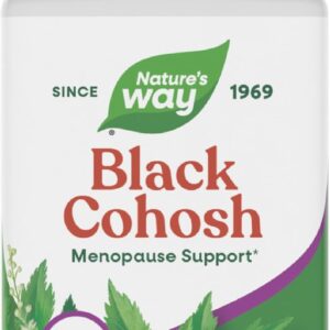 Nature's Way Black Cohosh Premium Extract, Helps Reduce Night Sweats and Promotes Restful Sleep for Women During Menopause*, 40 mg per Serving, 120 Vegan Capsules (Packaging May Vary)