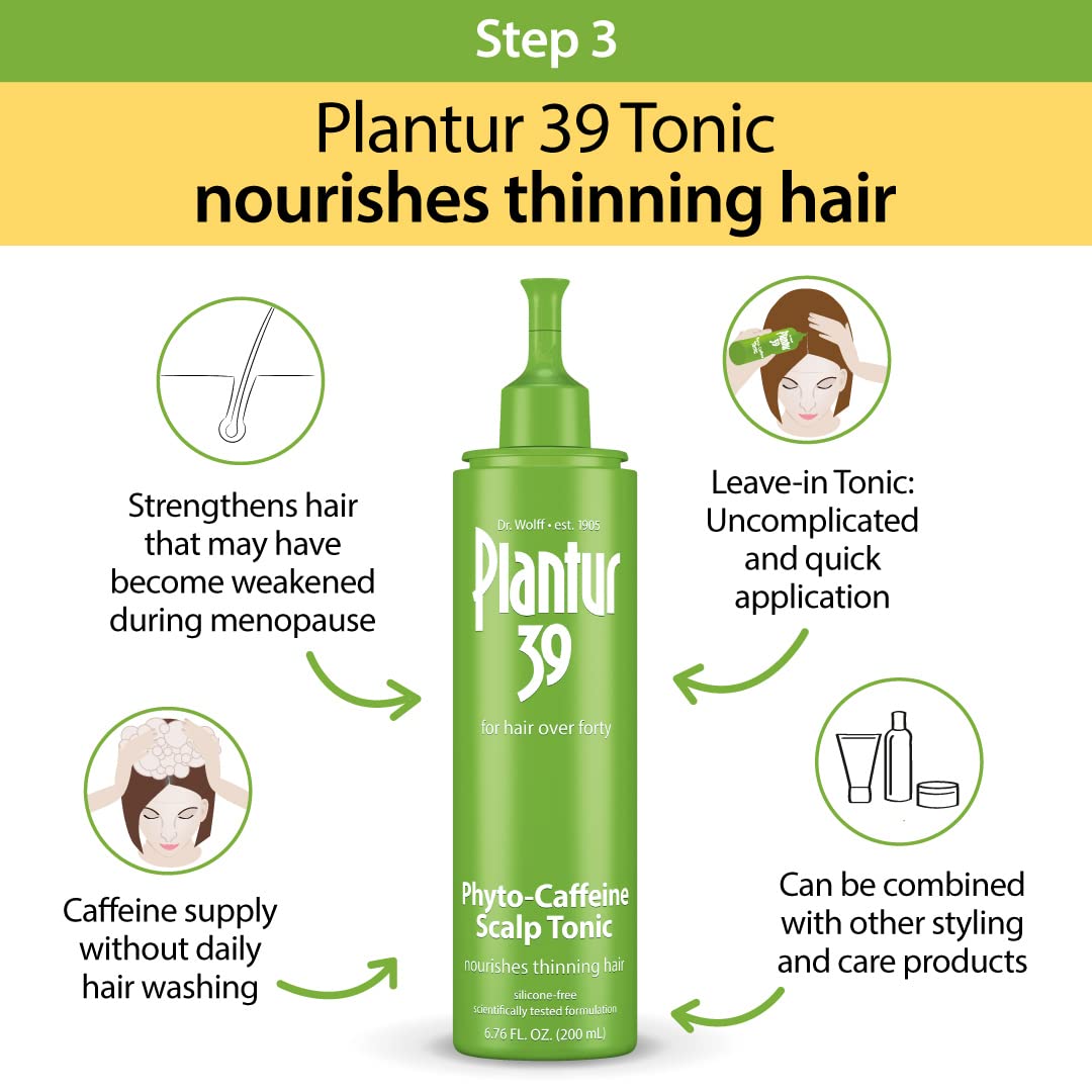 Plantur 39 Phyto-Caffeine Women's 3-Step System for Colored, Stressed Hair - Shampoo (8.45 fl), Conditioner (5.07 fl), Tonic (6.76 fl) - Image 4