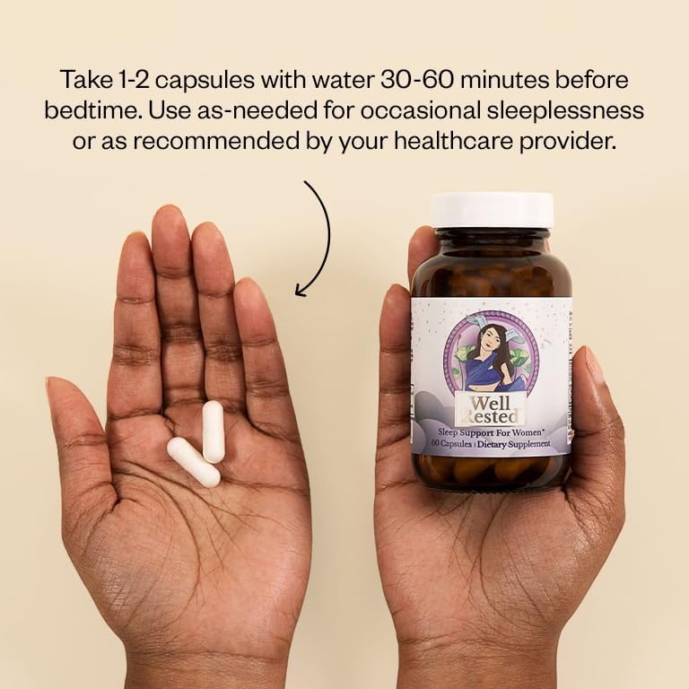 MENOLABS Well Rested Sleep Aid - 60 Capsules - Menopause Supplements for Women with Magnesium Glycinate, Melatonin, L-Glycine, L-Theanine and More, Supports Healthy Rest and Promotes Quality Sleep - Image 3
