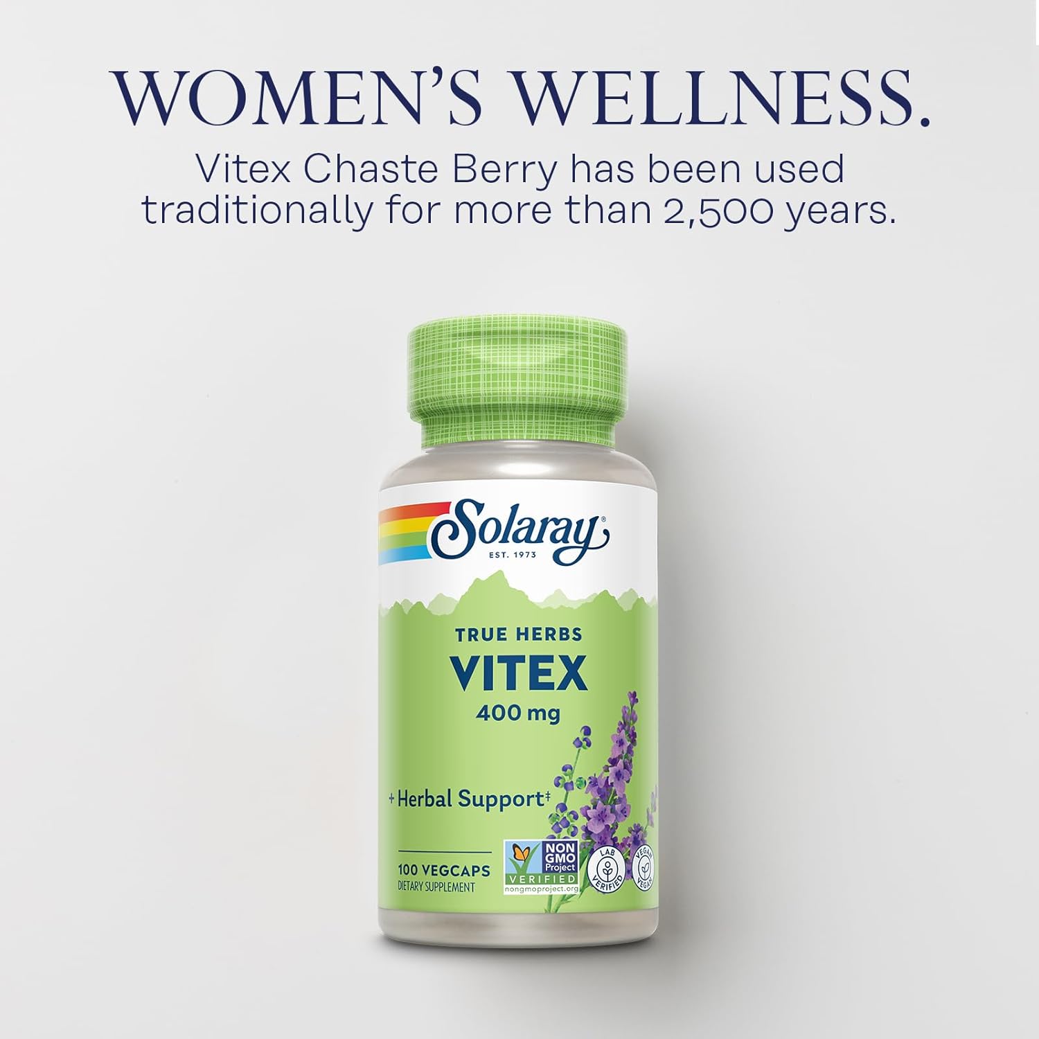 SOLARAY Vitex Berry 400mg | Womens Healthy Hormone Balance Formula | Menstruation & Menopause Support, 100ct - Image 3