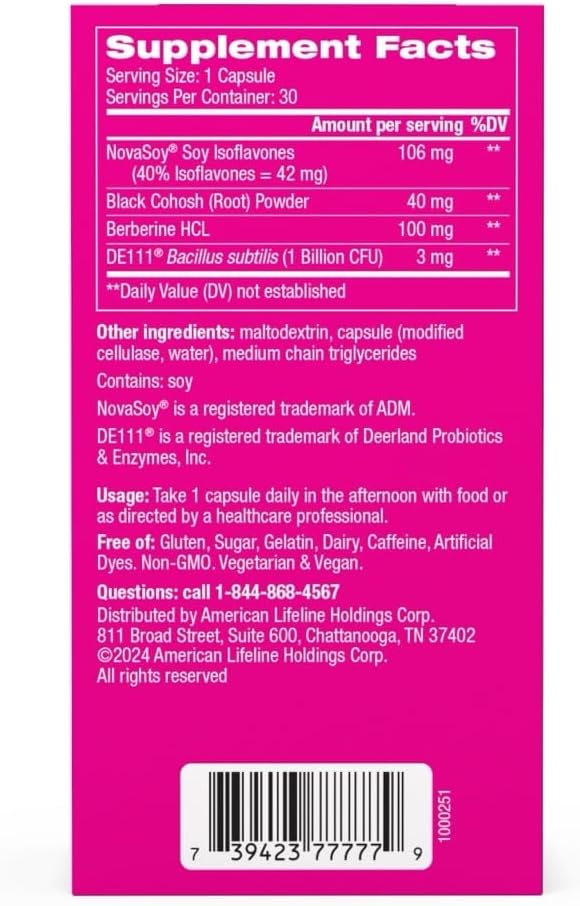 Florajen Triple-Action Menopause Probiotic - Hormonal Balance, Hot Flash, & Mood Swing Relief - Weight Management & Digestive Support - Featuring Berberine, Black Cohosh, & Botanical - 30 Capsules - Image 2