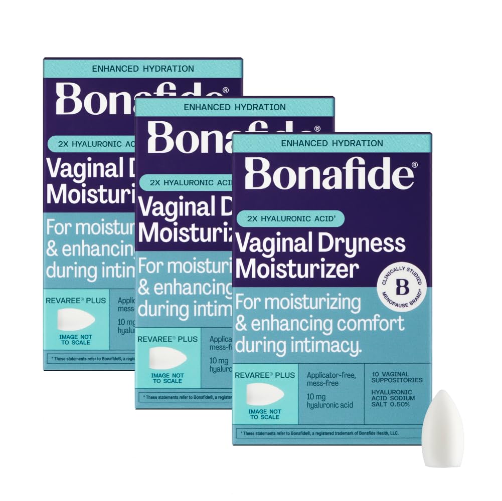 Bonafide Extra Strength Vaginal Moisturizer Revaree Plus – 10 mg Hyaluronic Acid – Hormone-Free – For Vaginal Dryness Associated with Pain & Sensitive Tissue – 3-Month Supply