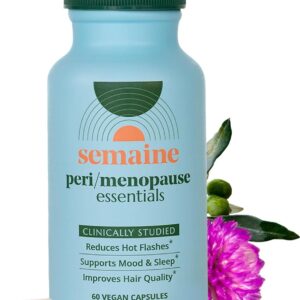 Semaine Peri/Meno Essentials - 60 Count Vegan Capsules - Clinically Studied to Ease Hot Flashes, Support Mood, Restore Hormone Balance - Non-GMO, Hormone-Free, Soy-Free