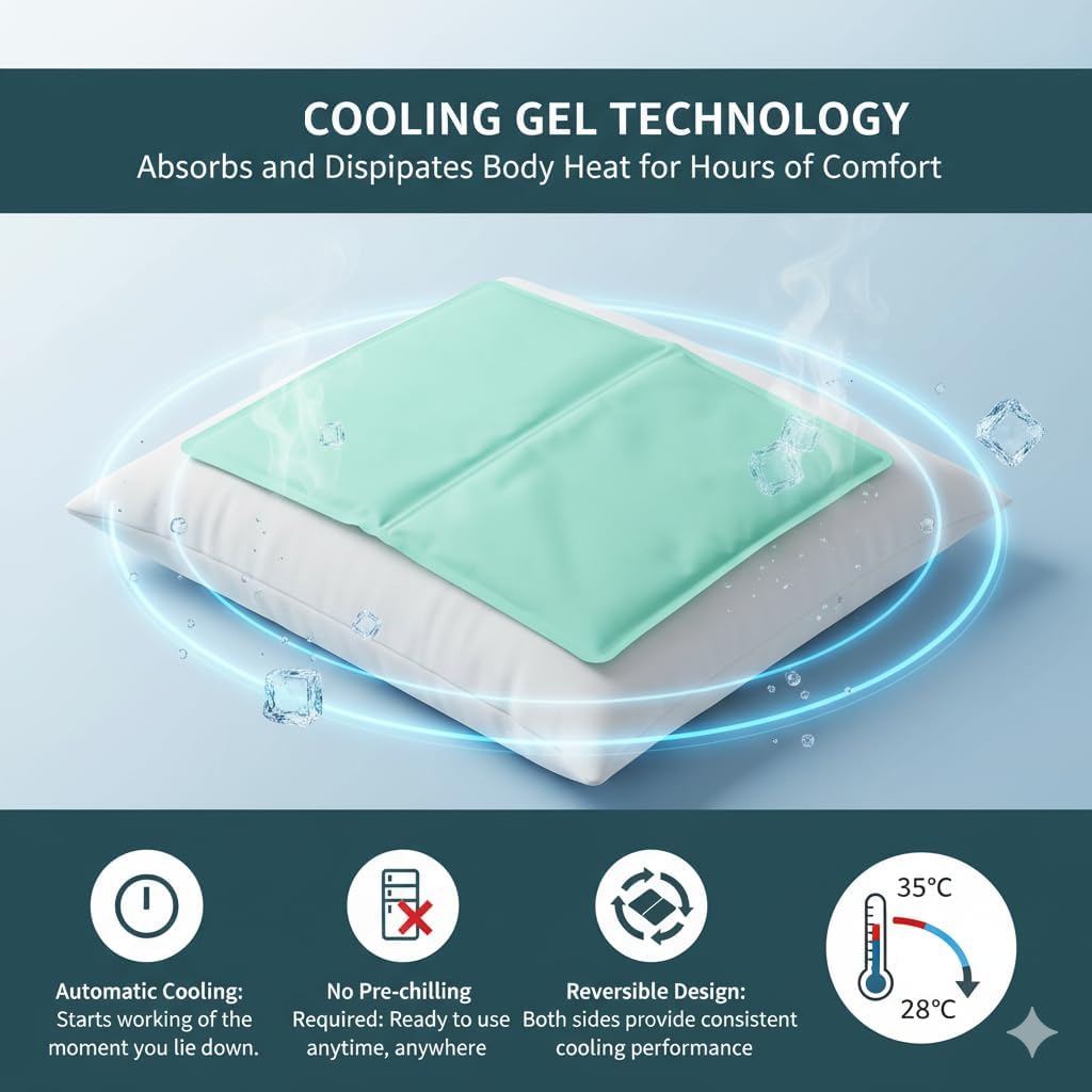 Cooling Gel Pad for Sleep - No Refrigeration Needed | Instant Relief for Hot Flashes, Night Sweats, Headaches & Muscle Pain | Dual-Sided Comfort Pillow Cooler for Adults, Kids & Pets - Image 6