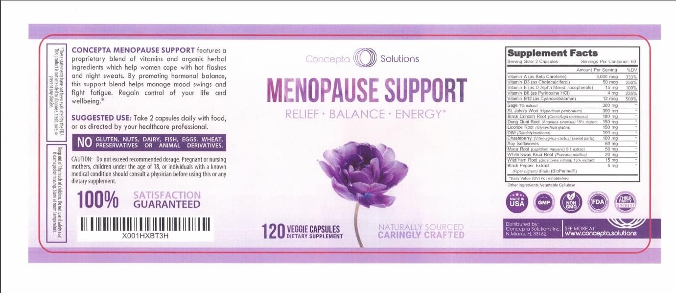 Menopause Support - Menopause Relief and Weight Management Support - for Hot Flashes, Night Sweats Relief and Energy - 120 Capsules - Made in USA - Image 2