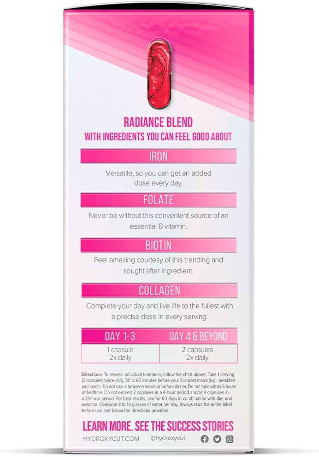 Hydroxycut +Women - 60 Rapid-Release Liquid Capsules - Includes Biotin, Collagen, Folate & Iron - Image 8
