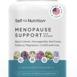 SELF NUTRITION Menopause Support for Women -All-Natural, Hormone-Free Perimenopause & Menopause Support. Third-Party Tested - Hot Flashes, Mood, Energy, Sleep & More. Made in USA, 60 Capsules​.