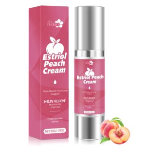 SIX DEGREES Natural Silky Peach Cream for Women, Plant-Based Estrogen Cream - Relieves Menopausal Vaginal Dryness & Itching, Regulates Female Hormonal Balance (1.76 fl.oz)