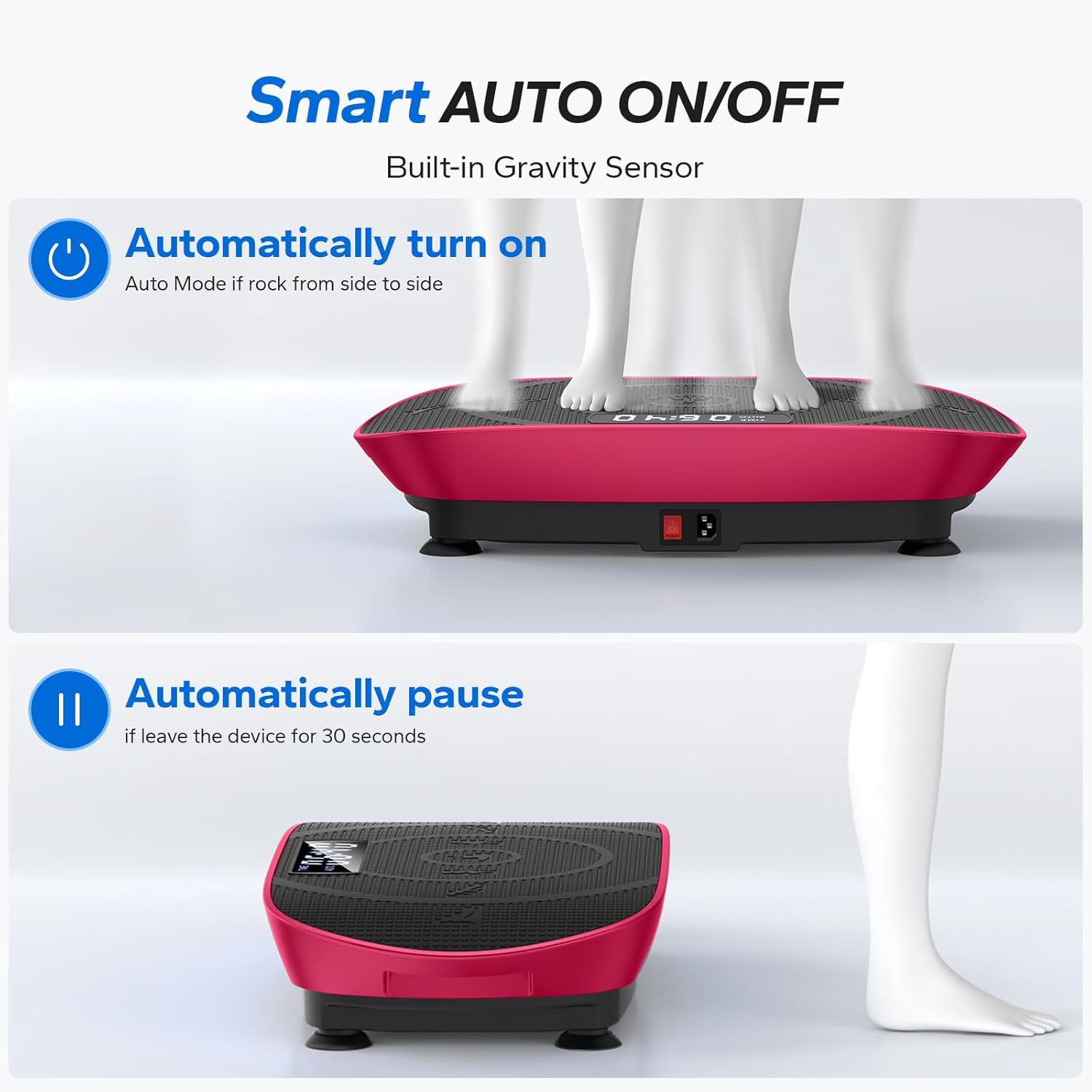MERACH Vibration Plate Exercise Machine, Whole Body Workout Equipment for Women, Bluetooth and Silicone Pedal, Vibration Plate with Auto Mode, Vibrate Fitness Platform for Home - Image 4