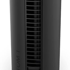 Vornado ATOM 1 Oscillating Tower Fan, Small Air Circulator with 4 Speeds, Touch Controls,Black, 10"