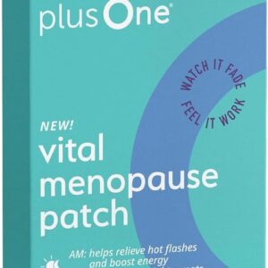 plusOne Vital Menopause Patches AM & PM – Hot Flash & Night Sweat Support – Promotes Energy & Sleep – Herbal Arjuna Daily Patches – 16ct