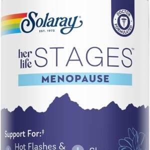 SOLARAY Menopause her Life Stages - Menopause Supplements for Women - Supports Mood, Sleep, Hot Flashes, Night Sweats - Vegan, Gluten Free - 60-Day Guarantee - 30 Servings, 60 VegCaps