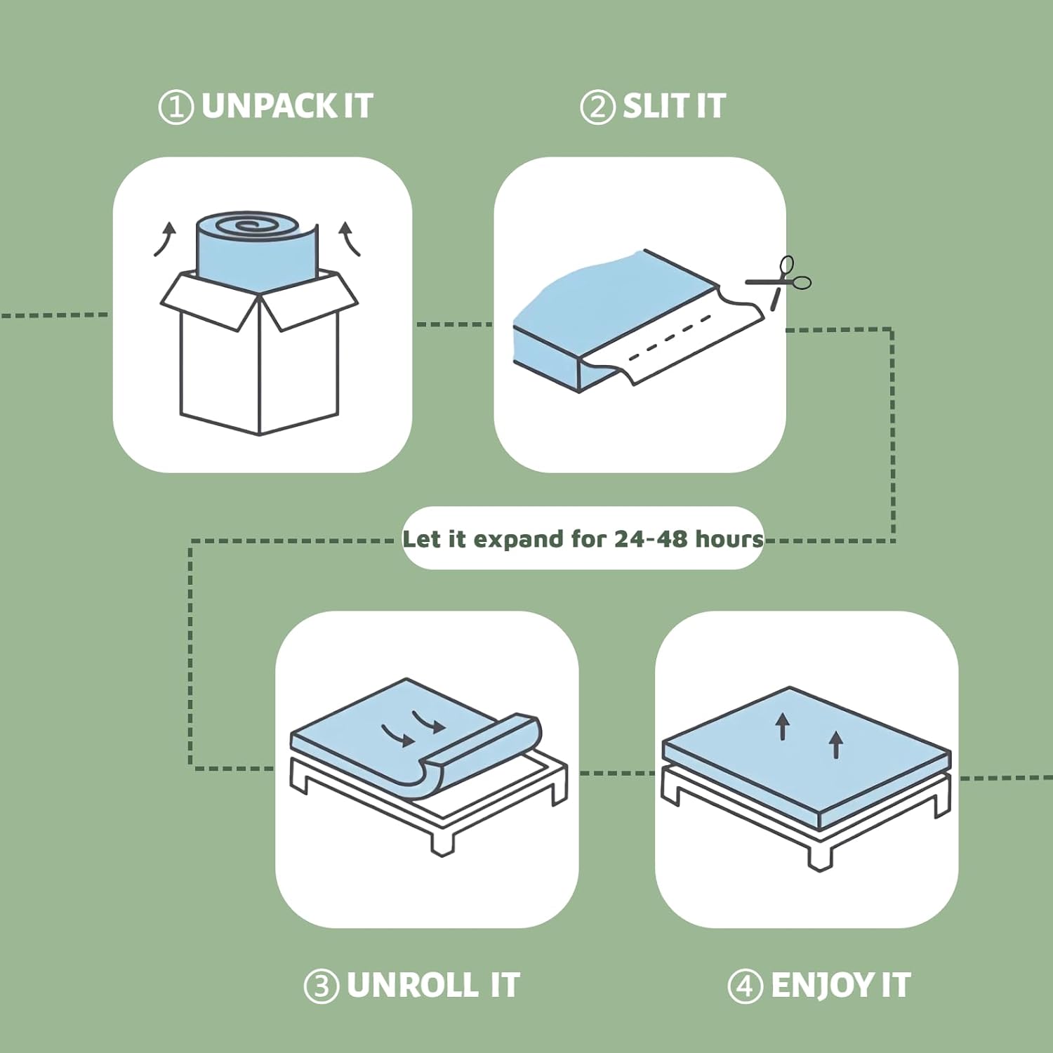 Bamboo Mattress Topper Queen Size with Deep Pocket 1700 GSM Fill Cooling Shredded Memory Foam Mattress Pad Rayon Derived from Bamboo, Ideal for Side Sleepers, Back Pain, Hot Sleepers - Image 6