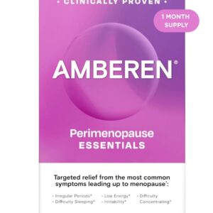 Amberen Perimenopause, Peri-Menopause Multi-Symptom Relief, Vitamin B, Vitamin E & Antioxidants Supplement, Clinically Shown to Help Support Hormone Balance, Hot Flashes & Night Sweats, 60 Count