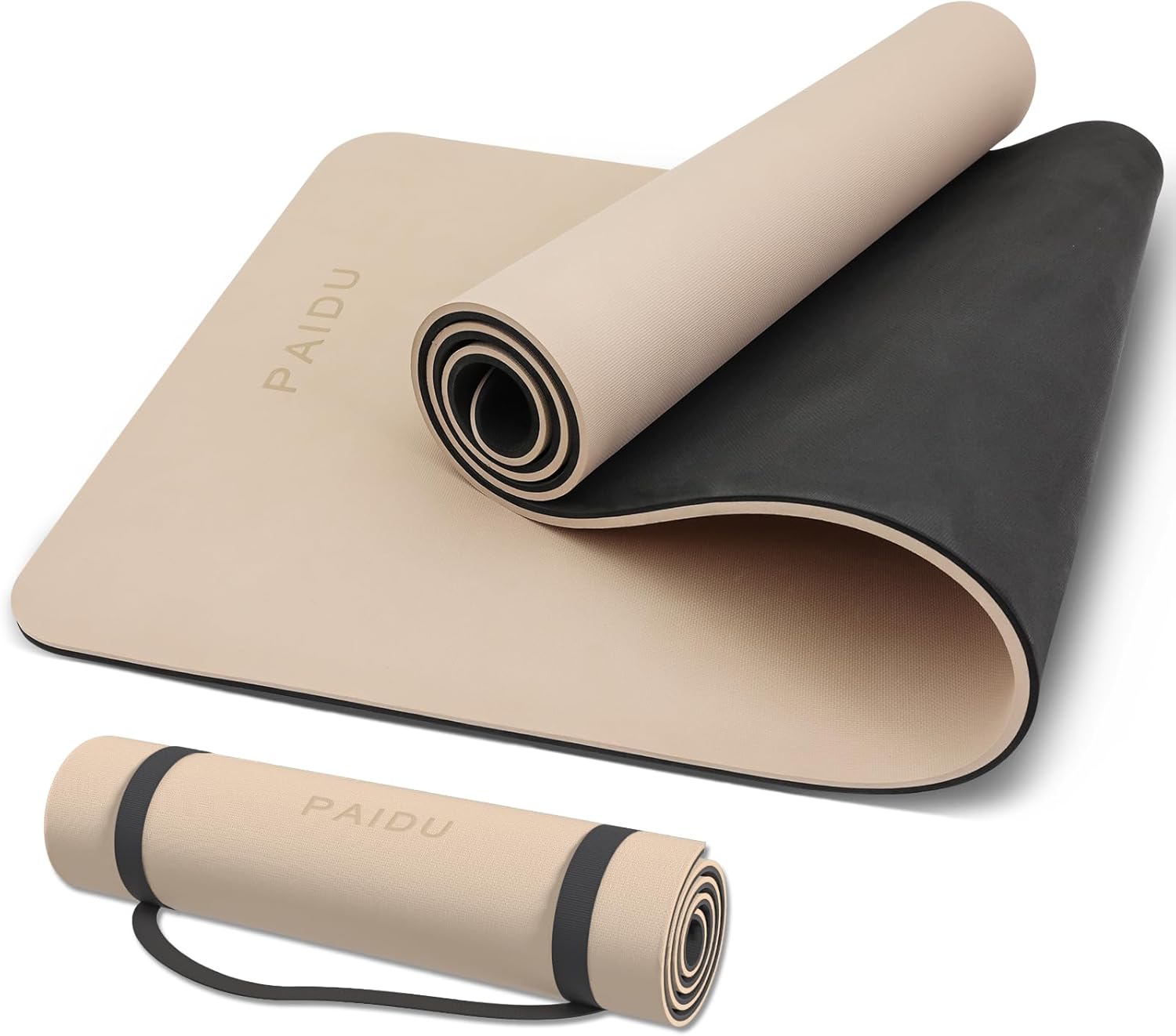PAIDU Yoga Mat Non Slip Anti-tear,extra thick-2/5 inch(10MM)High Resiliency Professional POE Yoga Mats for Women Men Kids,72"x24"inch,Workout, Yoga, Pilates and Floor Exercise, with Carrier Strap