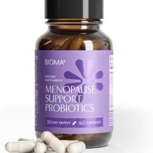BIOMA Menopause Support Probiotics for Women - Hormone Free Hot Flash & Night Sweat Relief - Gut-Hormone Balance with Phytoestrogens, BB536, Delayed Release (60 Capsules - 30 Day Supply)