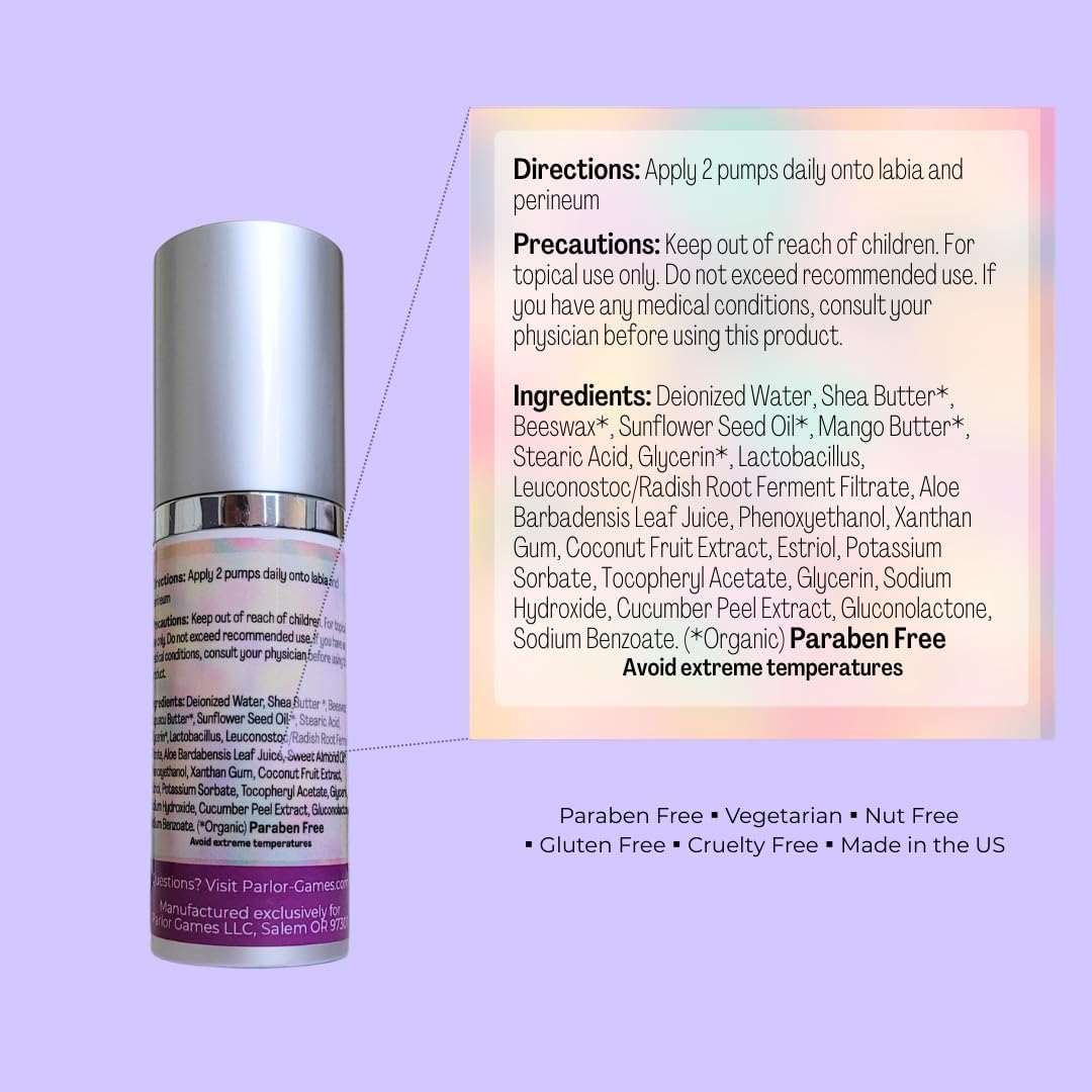 Silky Peach Cream by Parlor Games – Bioidentical Estriol Cream for Women – Menopause Relief for Vaginal Dryness & Vulva Itch – 30ml Bottle (2 Month Supply) - Image 5