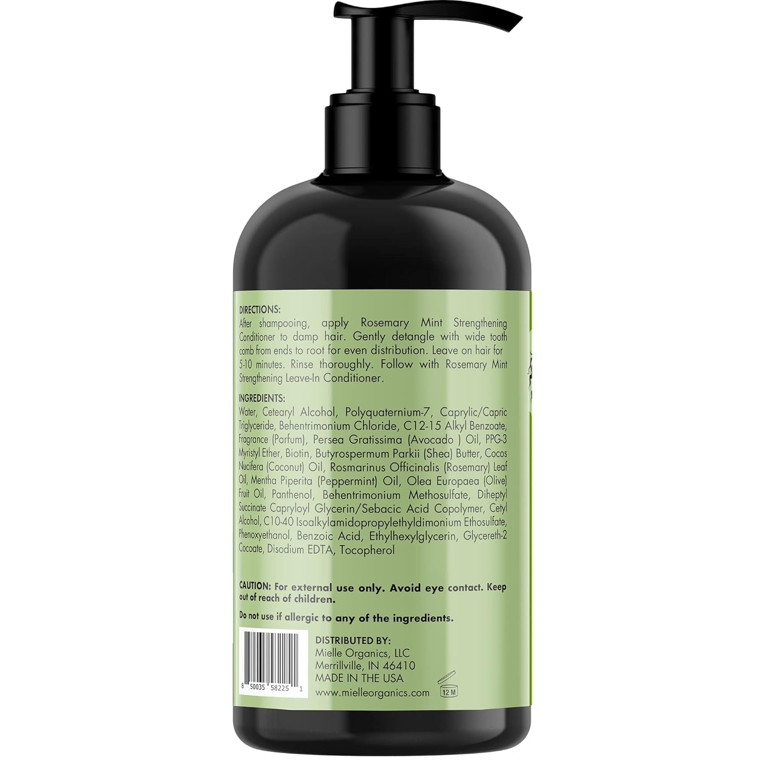 Mielle Organics Rosemary Mint Strengthening Hair Conditioner for Women & Men - Biotin Infused Detangling & Hydrating Conditioner to Increase Manageability & Support Longer, Healthier Strands, 12 oz - Image 8