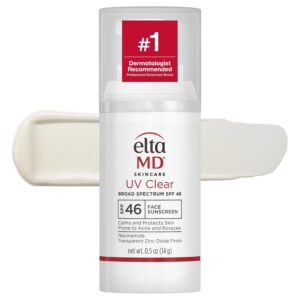 EltaMD UV Clear Face Sunscreen, Oil Free Sunscreen for Sensitive Skin with Zinc Oxide, Dermatologist Recommended