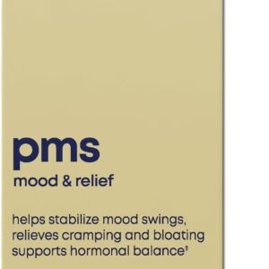 her own PMS, Supports PMS Symptoms, Promotes Positive Mood, Natural Hormone Balance, Helps Relieve Cramping, Hot Flashes Menopause Relief, Gluten and Soy Free, Vegan, 30 Capsules, 30 Servings