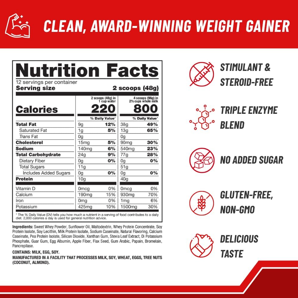 Naturade Weight Gain Nutrition Drink Mix for Healthy Weight Support, Balanced Calories with Protein, Vitamins & Minerals, Vanilla - 20.3 oz - Image 2