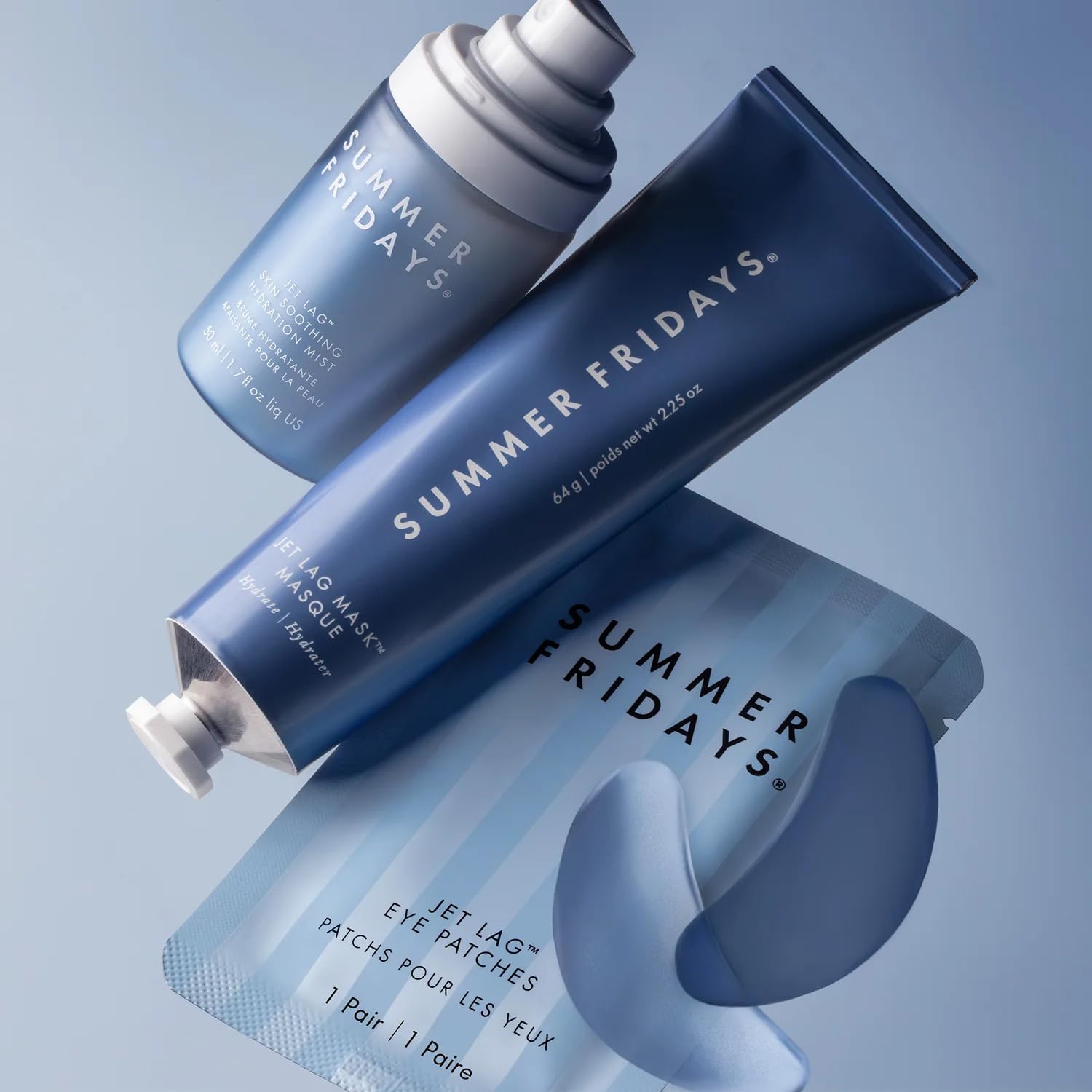 Summer Fridays Jet Lag Under Eye Patches - Hydrating & Depuffing Hydrogel Eye Masks with Caffeine & Peptides to Soothe & Refresh the Undereye Area (6 Pairs) - Image 9