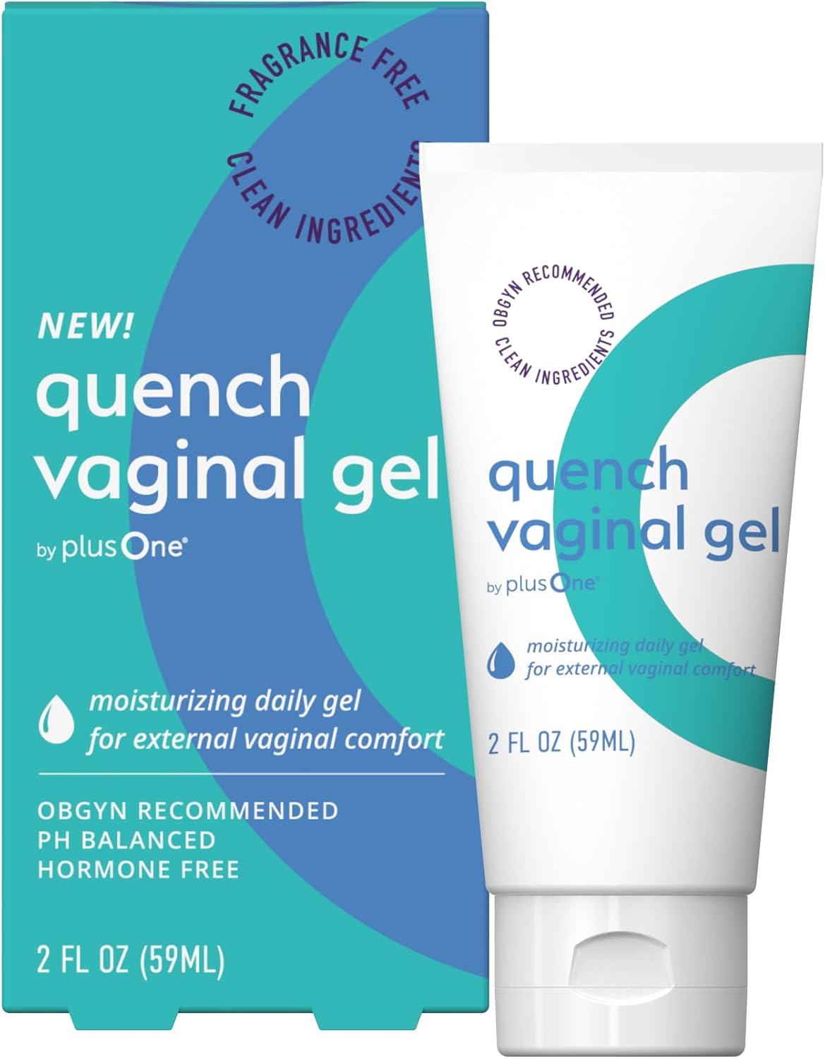 PlusOne Long Lasting Vaginal Moisturizer Gel – Hyaluronic Acid Vaginal Moisturizer for Vaginal Dryness – pH-Balanced Vaginal Care - Personal Lubricating Menopause Support for Wetness – 2 Fl oz