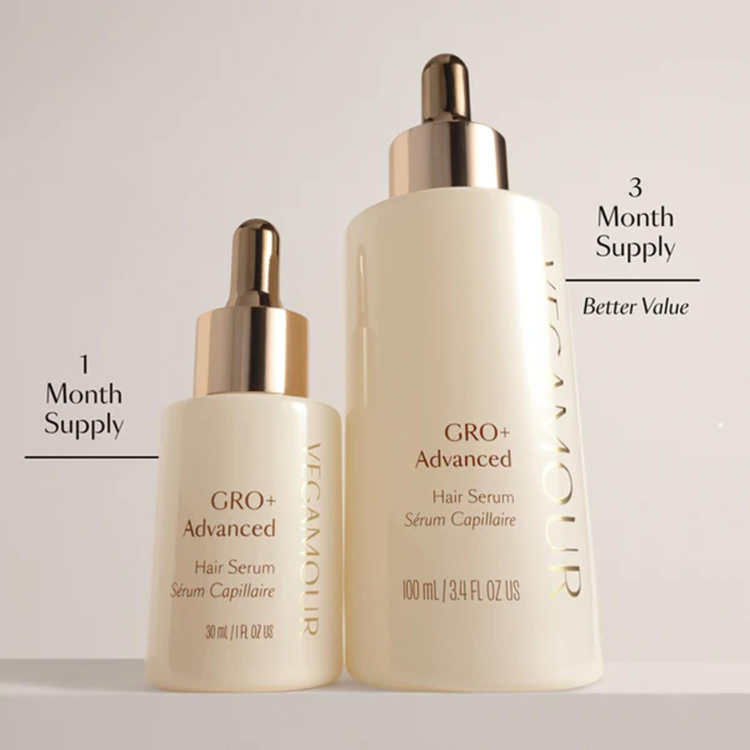 VEGAMOUR GRO+ Advanced Hair Serum for Improving Hair Density, Tonic Reduces Shedding and Promotes a Healthy Scalp, 90 Day Supply 3.4 fl oz - Image 2