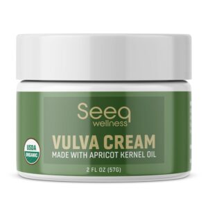 Organic Vulva Balm, Intimate Skins Care, Menopause Support, Relieves Feminine Dryness, Itching, Burning, Redness, Irritation - All Natural - 2 oz