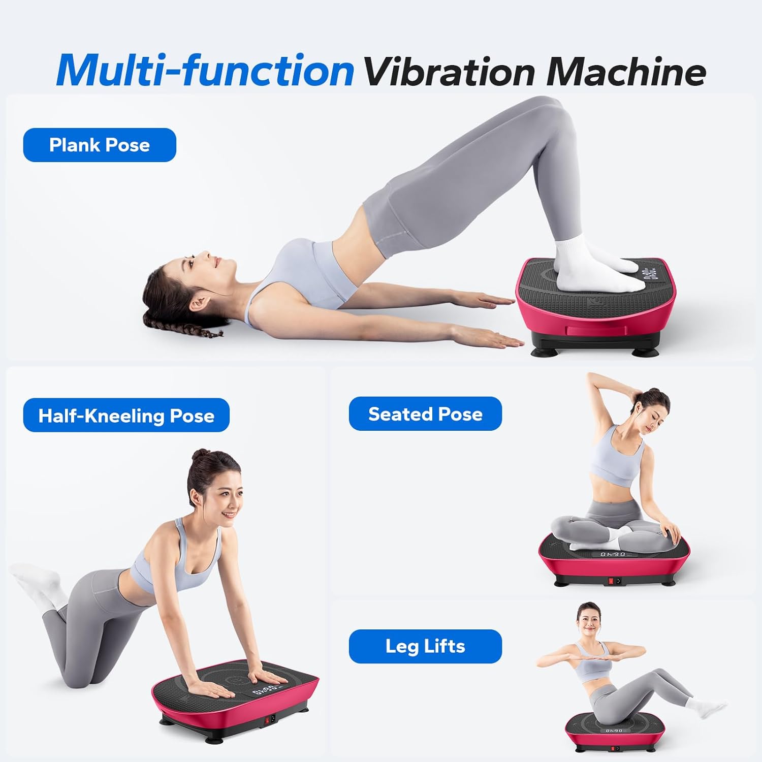 MERACH Vibration Plate Exercise Machine, Whole Body Workout Equipment for Women, Bluetooth and Silicone Pedal, Vibration Plate with Auto Mode, Vibrate Fitness Platform for Home - Image 7