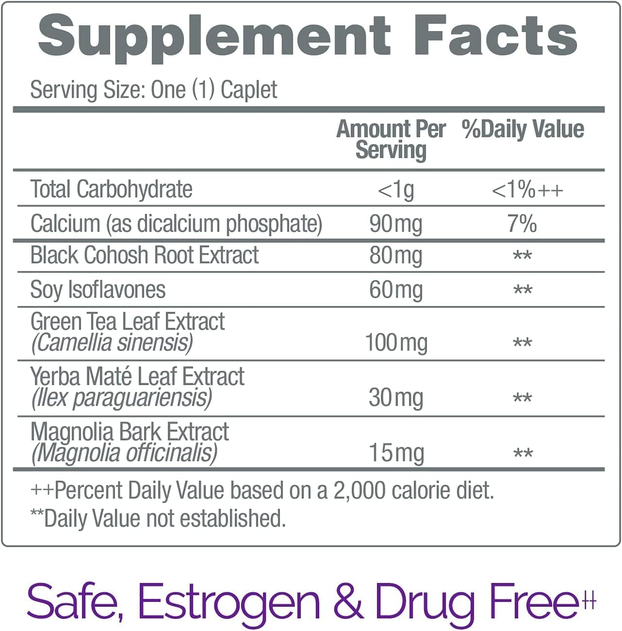 Estroven Stress Relief & Energy Boost for Menopause Relief - 28 Ct. - Clinically Proven Ingredients Provide Stress & Energy Support + Night Sweats & Hot Flash Relief - Drug-Free and Gluten-Free - Image 5
