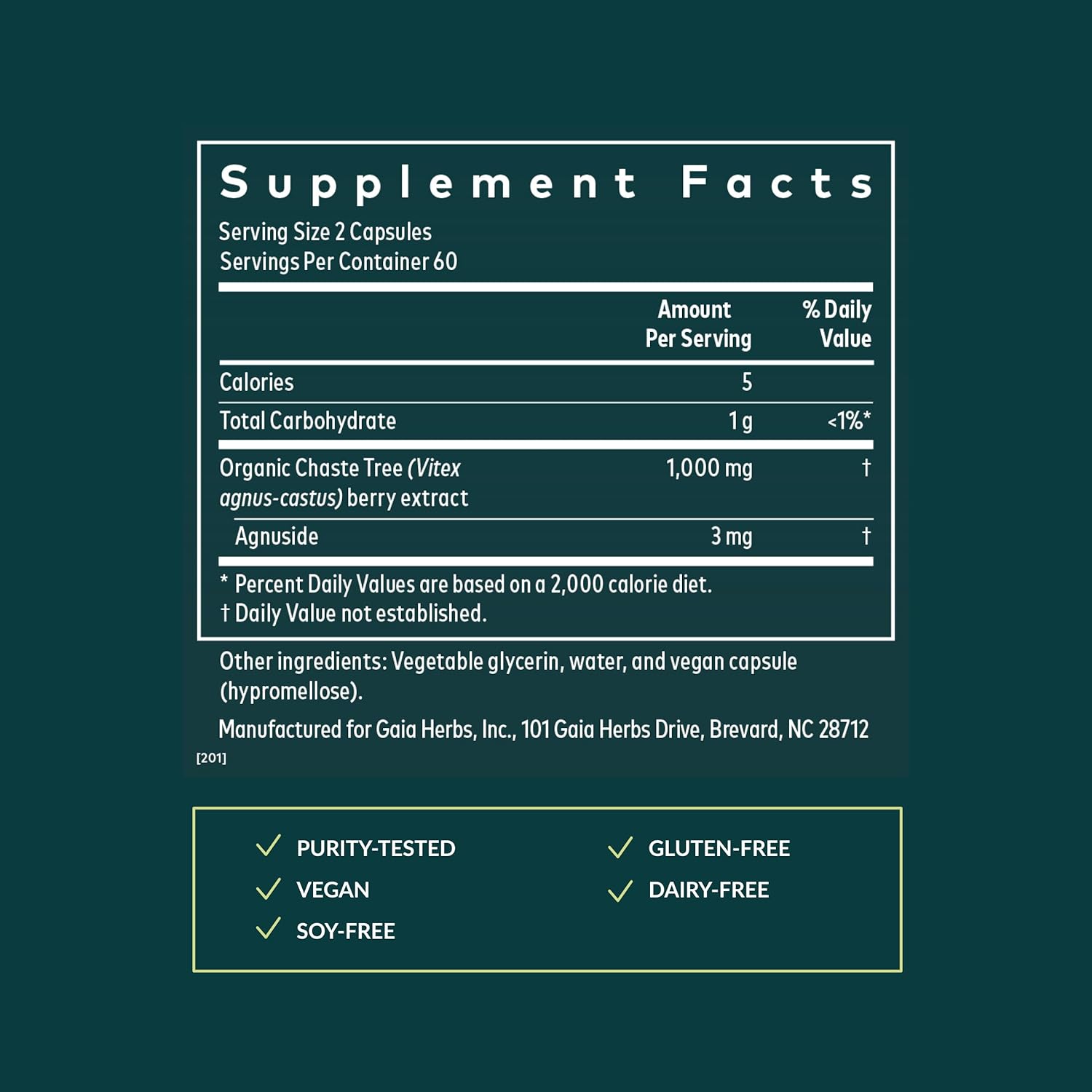 Gaia Herbs Vitex Berry - Vitex Traditionally Used to Support Hormone Balance for Women & a Healthy Menstrual Cycle* - 120 Vegan Liquid Phyto-Caps (60 Servings) - Image 3