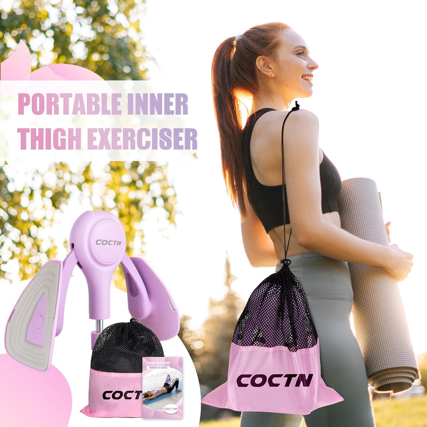 Thigh Trainer for Women, 15-70LB Adjustable Resistance Inner Thigh Exerciser for Pelvic Floor Muscle Repair, Thigh Workout Kegel Exercise Equipment for Shaping, Yoga & Weight Loss at Home Gym - Image 7