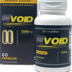 VH Nutrition ESTROVOID | Estrogen Blocker for Men | 1500mg Max Strength Natural Aromatase Inhibitor* W/ DIM, Longjack, Ashwagandha, Eleuthero, Cordyceps, Rhodiola, & Panax Ginseng