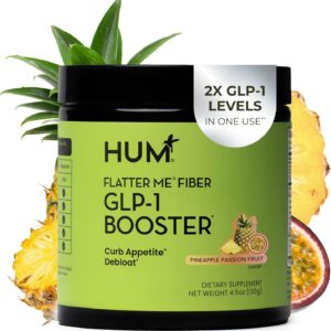 Flatter Me Fiber GLP-1 Booster – Fiber Supplement for Women & Men, Prebiotics & Enzymes for Weight Support, Reduce Bloating, Double GLP-1 Levels, Digestive & Gut Health (10 Servings)