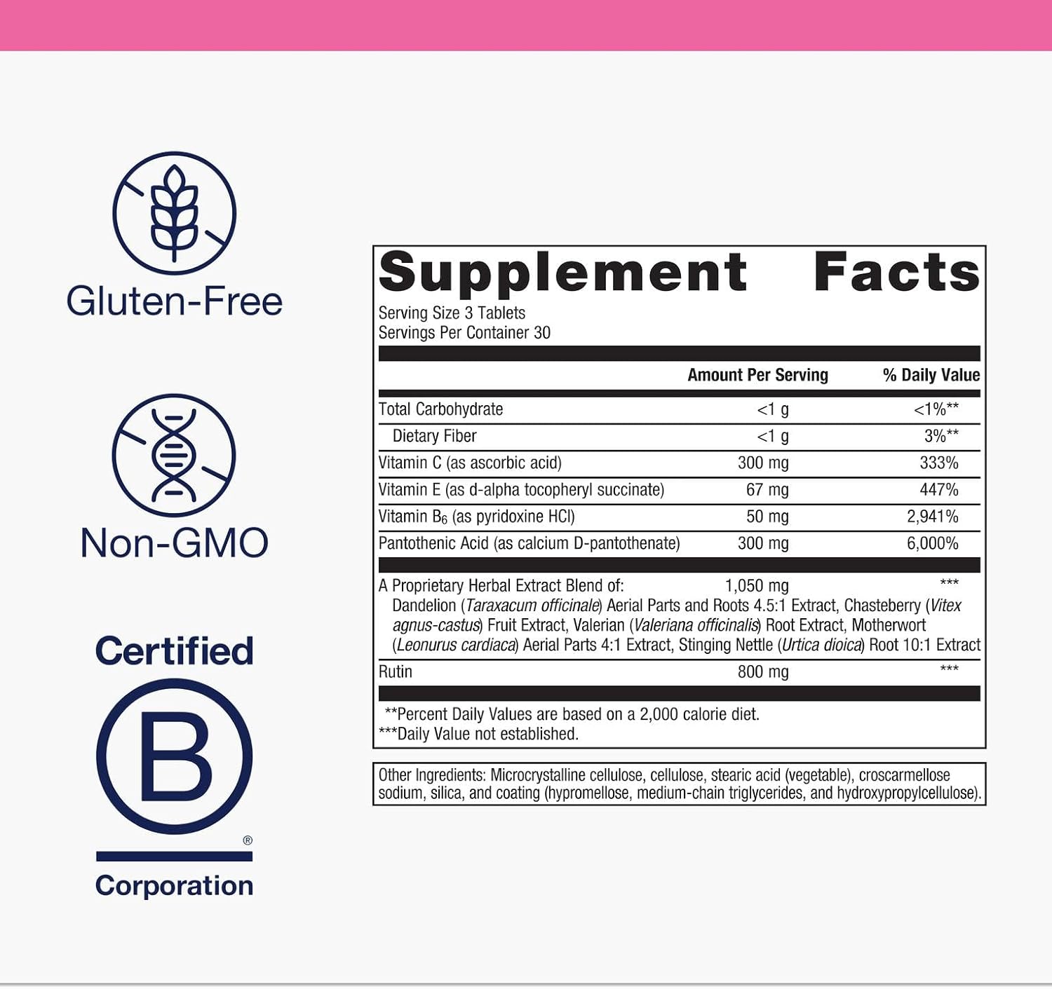Metagenics Fem EstroPlex - Early Menopause Support Supplement* - with Dandelion Root, Valerian Root, Stinging Nettle, Chasteberry & Motherwort - Supports Hormone Balance, Energy & Mood* - 90 Tablets - Image 4