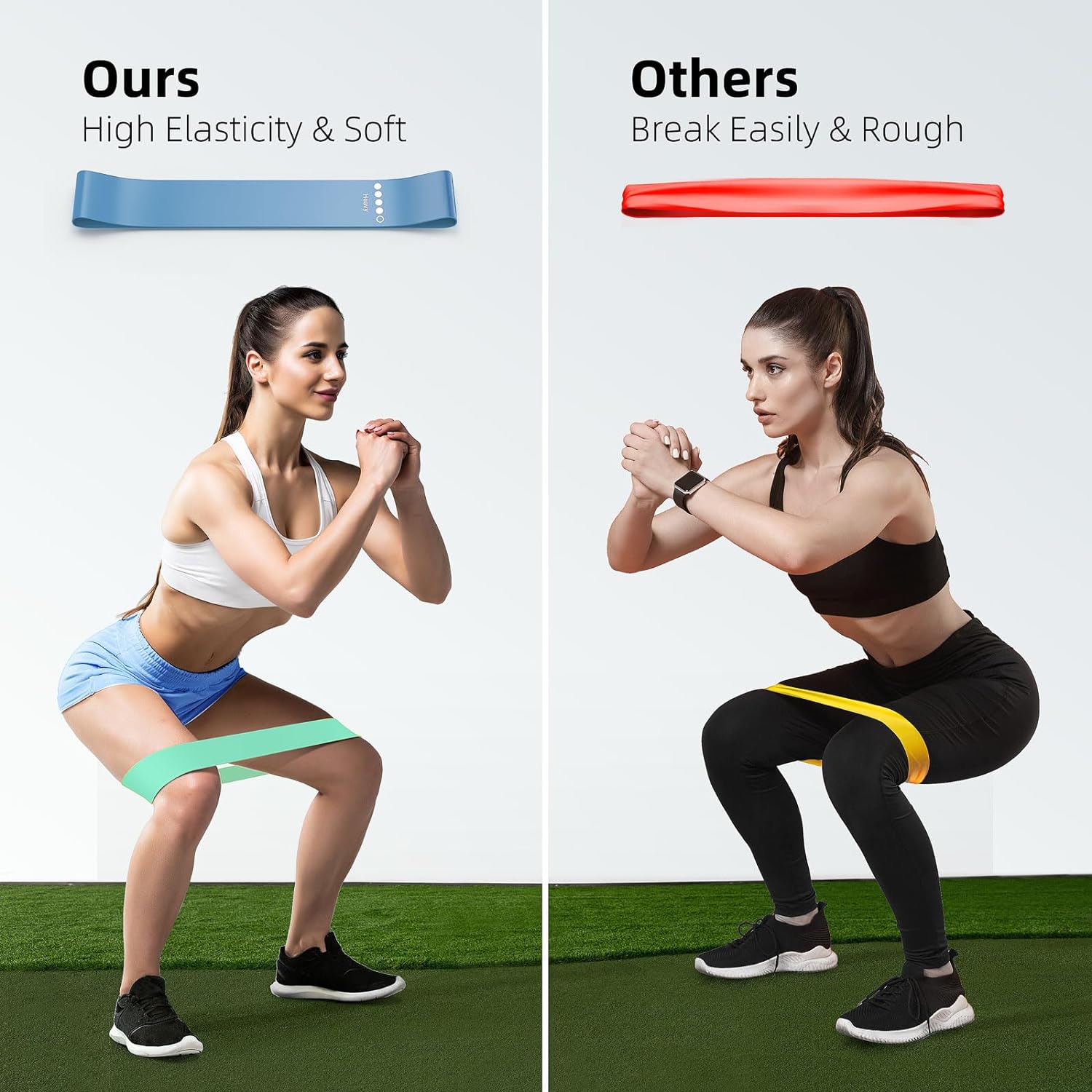 Resistance Bands for Working Out, 5-Pack Elastic Loop Exercise Bands for Strength Training Stretching, Home Gym Equipment for Pilates Yoga Physical Therapy, Leg Glute Arm Workout Kit for Women Men - Image 5