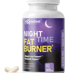Night Time Fat Burner for Weight Loss - Metabolism Booster Nighttime Belly Fat Burn & Natural Appetite Suppressant Supplement for Men Women - Relaxation Weight Control Support Pills