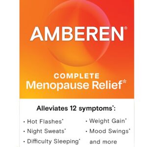 Amberen Menopause Supplement for Women, 60 Capsules, Clinically Proven, Helps Support Hormone Balance, Helps Relieve 12 Menopause Symptoms: Hot Flashes, Night Sweats, Mood Swings and More