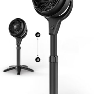 Vornado 602 Whole Room Air Circulator Pedestal Fan with 3 Speeds, Adjustable Height, Personal, Black