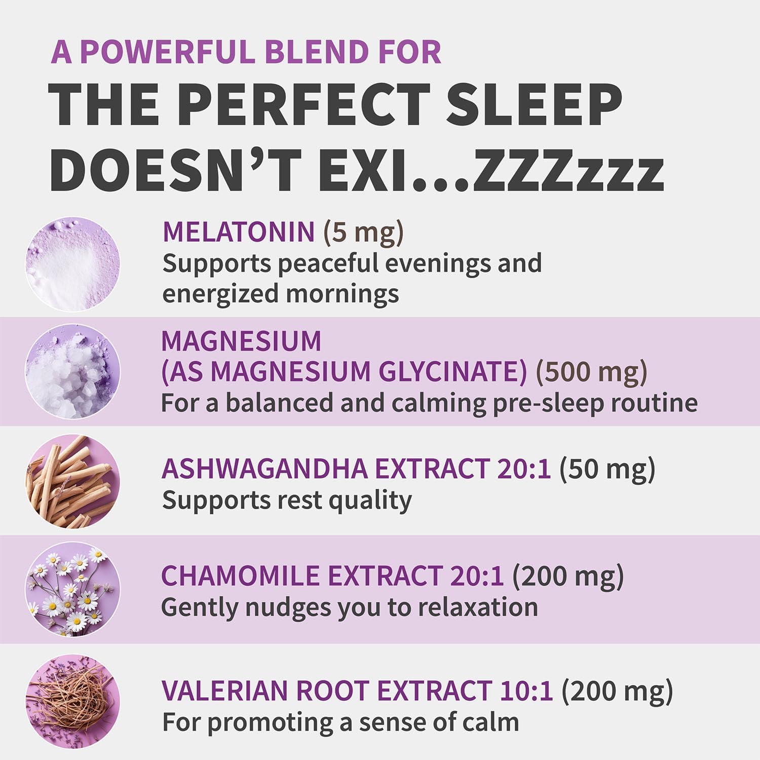12-in-1 Melatonin Sleep Capsules - Natural Sleep Aids for Adults with Melatonin 5mg and Magnesium Glycinate 500mg, Sleep Aid with Ashwagandha, L Theanine, Valerian Root, GABA, 5-HTP (90ct, Pack of 1) - Image 3