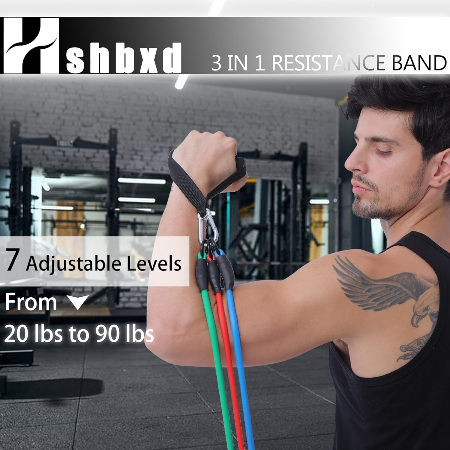 Resistance Bands with Handles for Working Out Women and Men, Exercise Bands with Door Anchor, Stretch Bands for Home Workouts, Simple Guide Included - Image 2