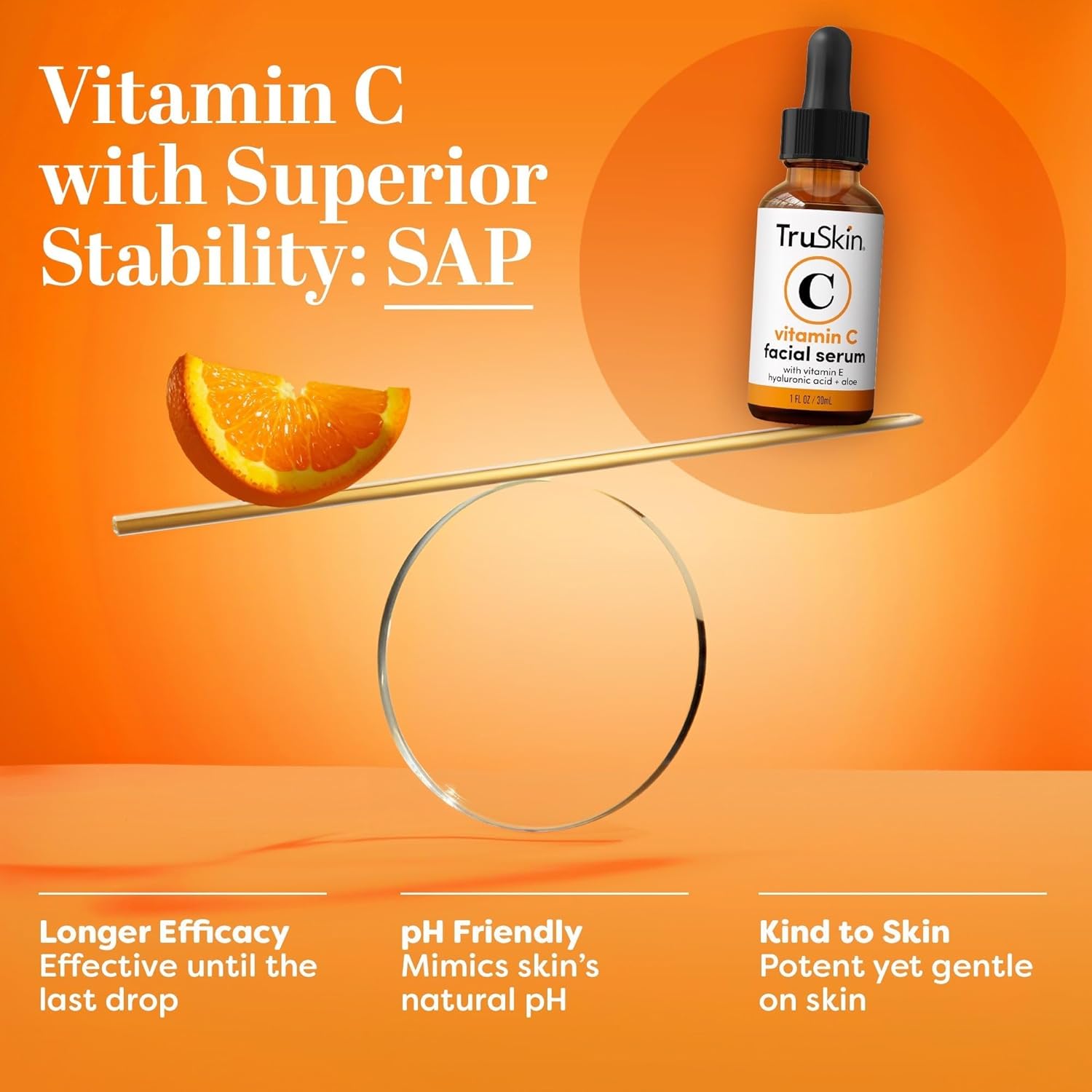 TruSkin Vitamin C Serum for Face – Anti Aging Face Serum with Hyaluronic Acid & Vitamin E – Brightening Formula for Improving Appearance of Dark Spots, Fine Lines & Wrinkles – All Skin Types, 1 fl oz - Image 5