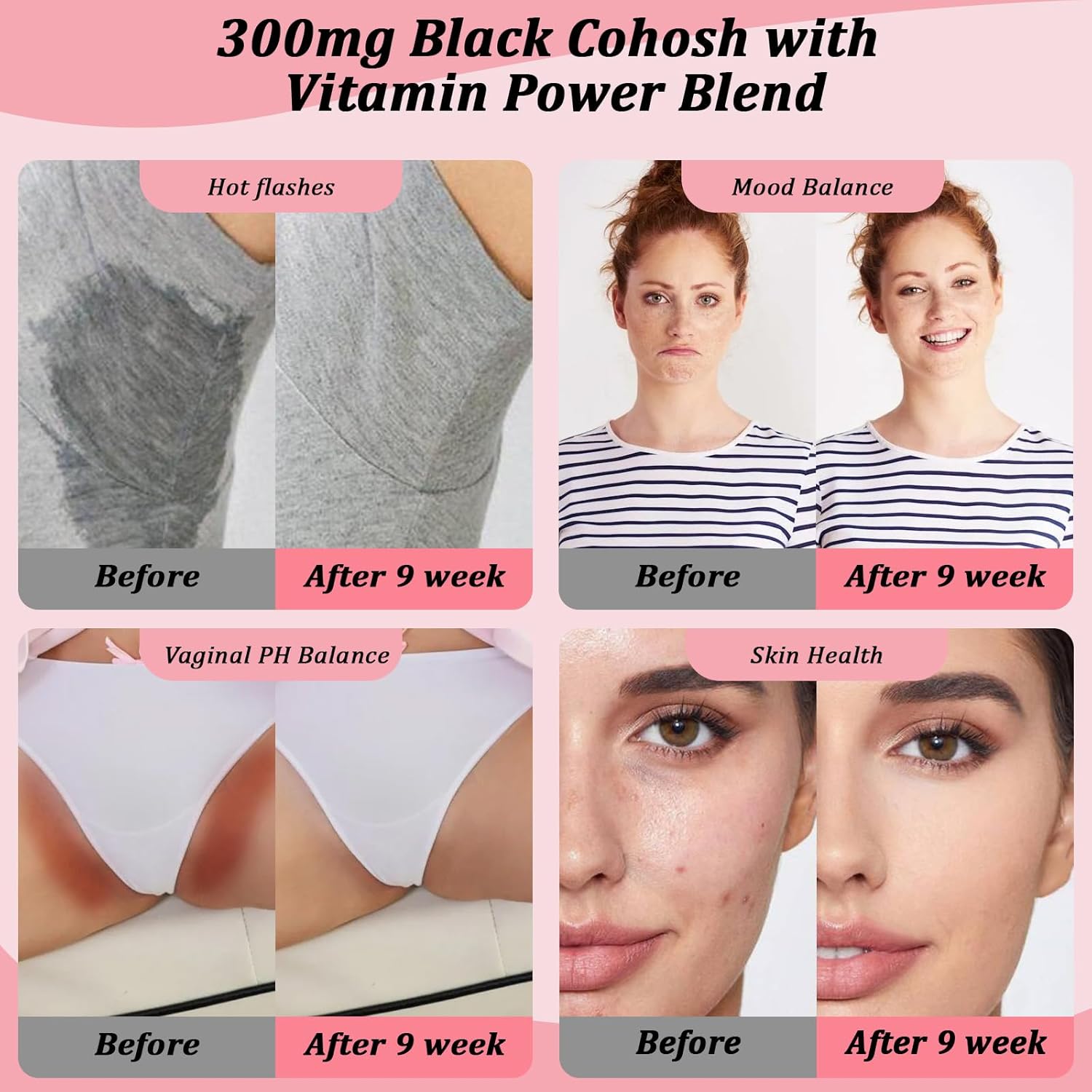 Menopause Supplement for Women: Hormone-Free Probiotic with Black Cohosh & Ashwagandha Support for Hot Flashes Mood Balance & Skin Health 60 Capsules - Image 4