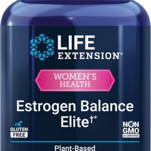 Life Extension Estrogen Balance Elite, Menopause Support Supplement, Hormone Balance, hot Flashes, Night Sweats, Vaginal Dryness, Gluten-Free, Non-GMO, Vegetarian, 60 Tablets.