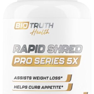 Rapid Shred Pro Series 5X | Supports GLP-1 Pathway Function | Weight Loss Pills for Women & Fat Burner for Men + Appetite Suppressant Supplement | 3rd Party Tested Formula - 60 Capsules