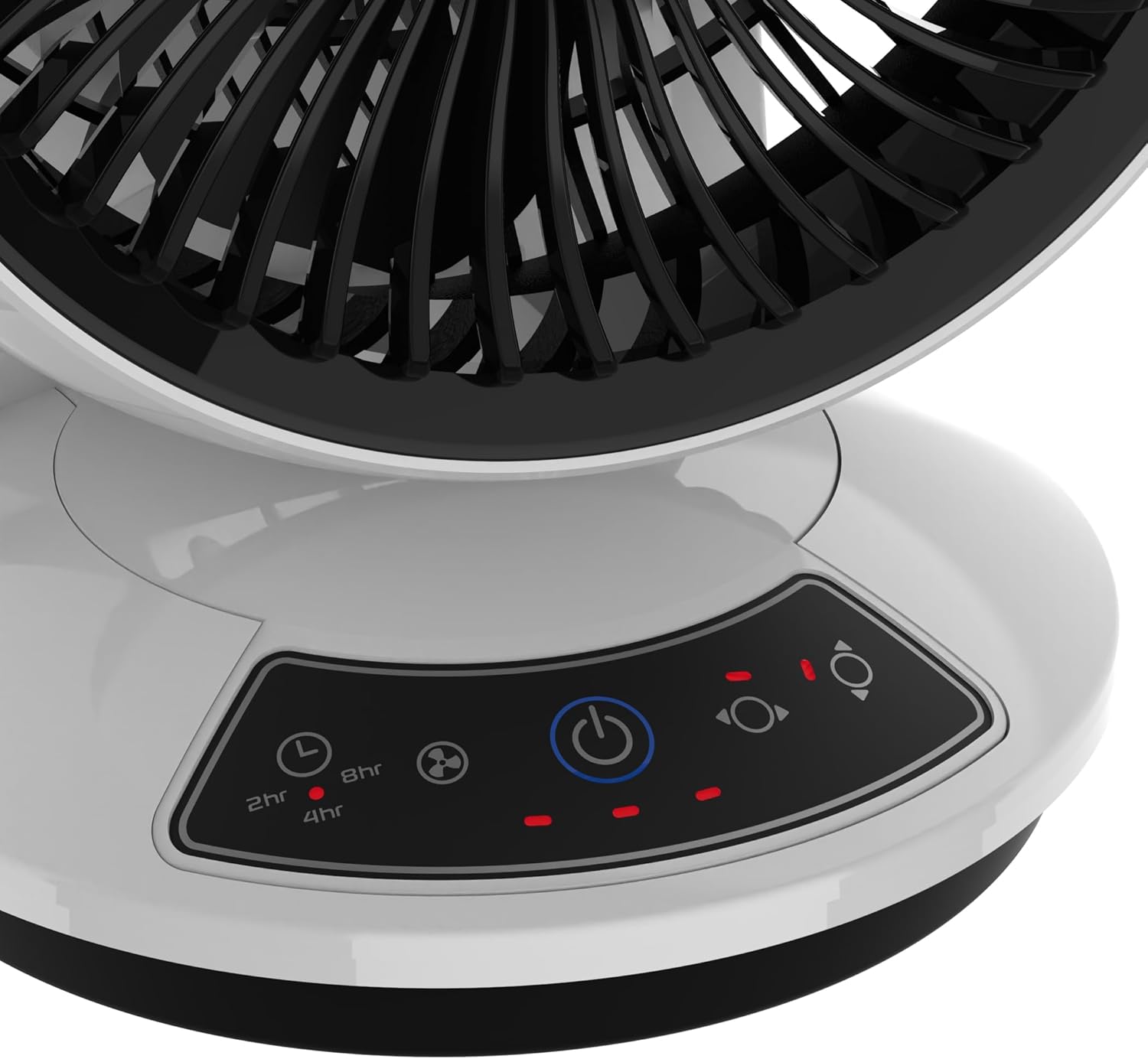 Lasko Whirlwind Orbital Motion Air Circulator Table Fan, 3 Speeds, Timer, Dark Mode, Remote Control for Small and Medium Sized Rooms, White, A12557 - Image 8