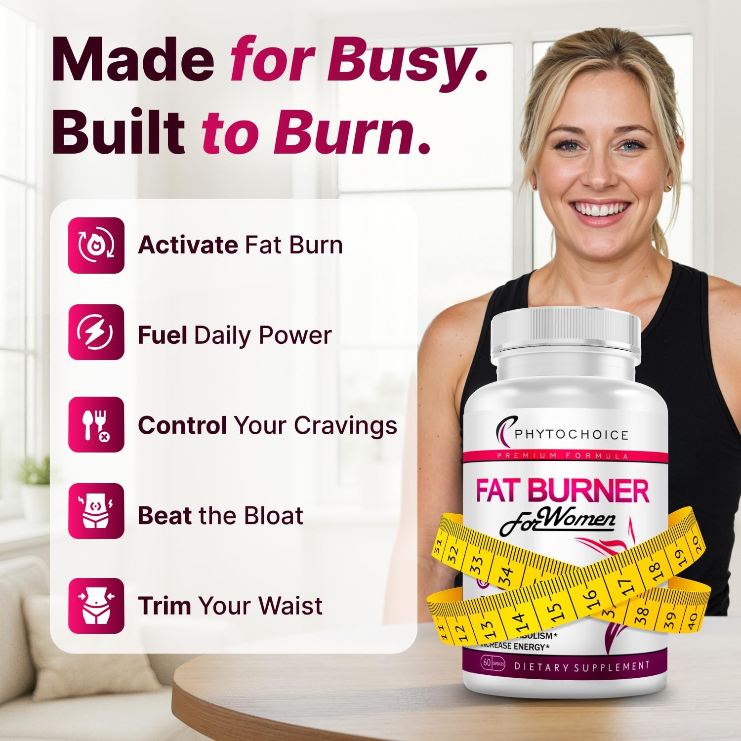 Belly Fat Burner for Women – Powerful Weight Loss Pills That Target Stubborn Belly & Thigh Fat – Thermogenic Metabolism Booster, Appetite Suppressant & Bloating Relief – Advanced Slimming Formula - Image 2