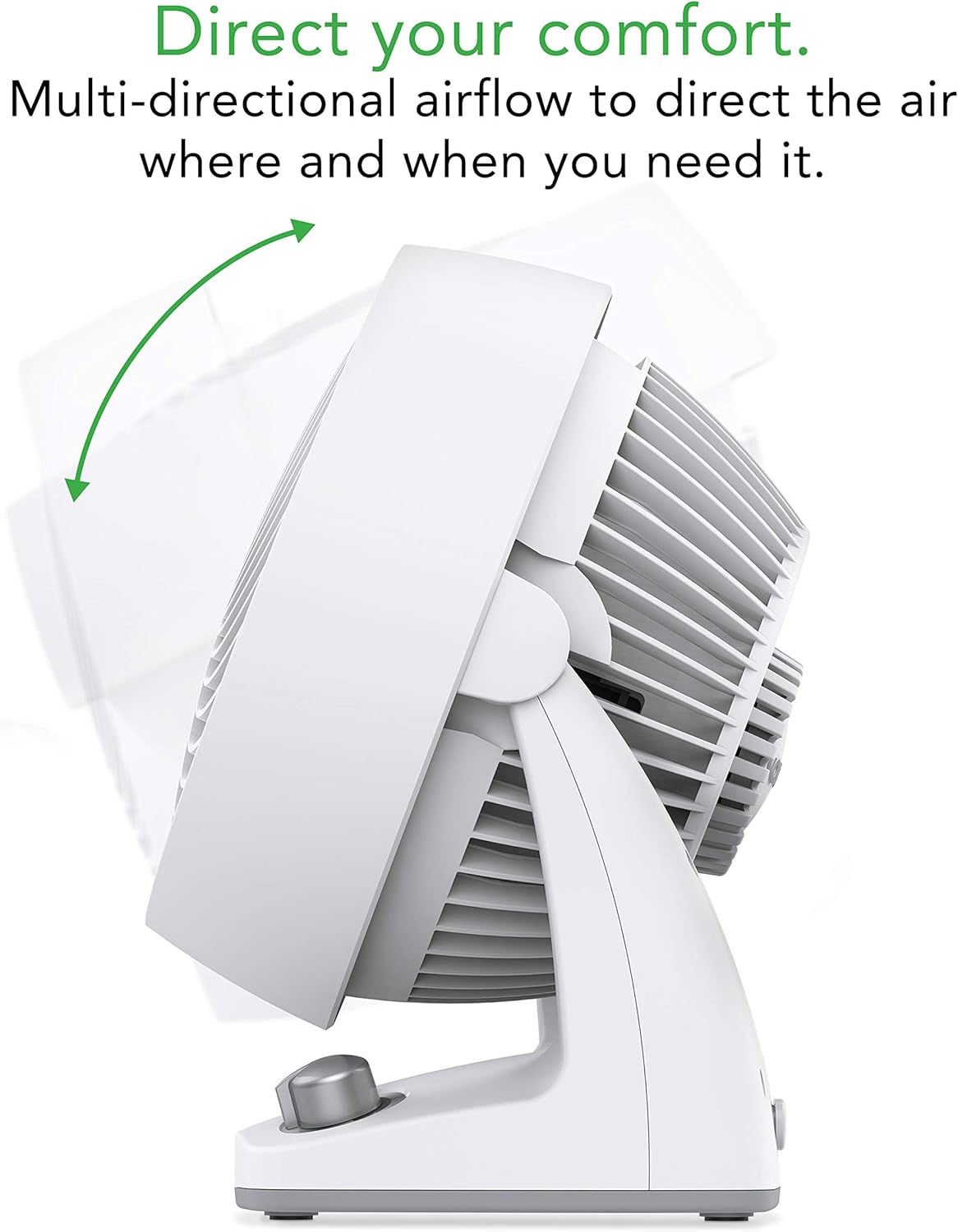 Vornado 133DC Energy Smart Compact Air Circulator with Variable Speed Control, DC Motor, Adjustable Tilt, Quiet Operation for Bedroom, Office, and Home Use, White - Image 2